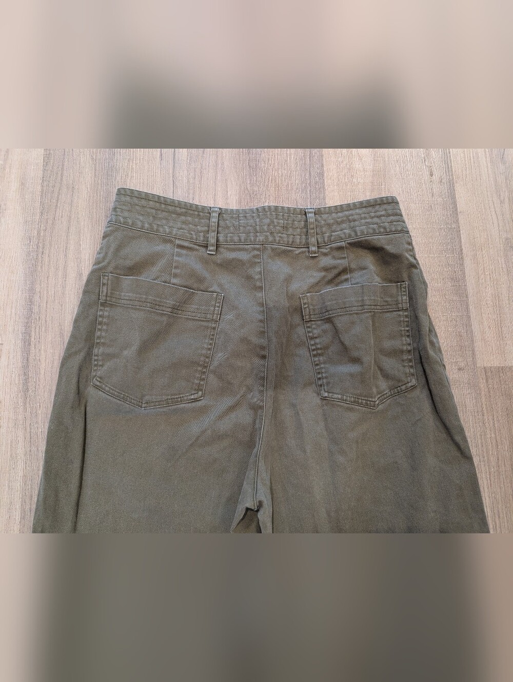 High-Rise Wide Leg Crop Pants in Olive - Picture 5 of 8